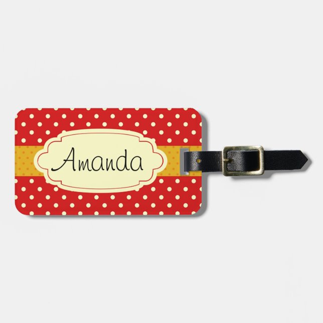 Polka Dot Design Luggage Tags (Front Horizontal)