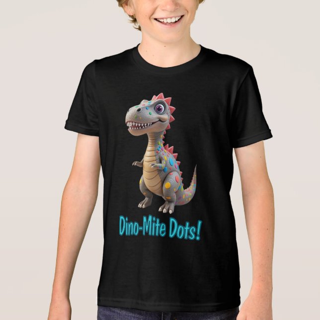 Polka Dot Dinosaur Dot Day Dino-Mite Dots Tri-Blend Shirt (Front)