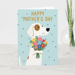 Polka Dot Dog Flowers Card