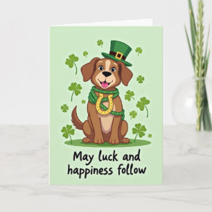 Polka Dot Dog Luck Card