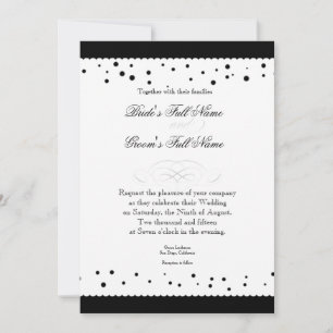 Polka Dot Dots Scallop Lace Swirl Flourish Wedding Invitation