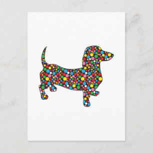 Polka Dot Doxie Postcard