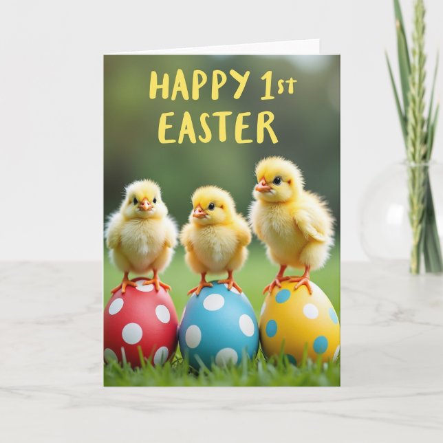 Polka Dot Easter Bird Card (Front)