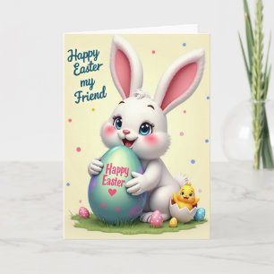 Polka Dot Easter Egg Rabbit Card