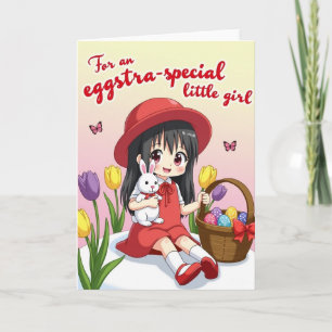 Polka Dot Easter Girl Card
