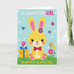 Polka Dot Easter Little Girl Card