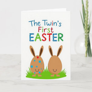 Polka Dot Easter Twins Card