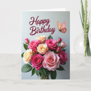 Polka Dot Elegant Rose Card