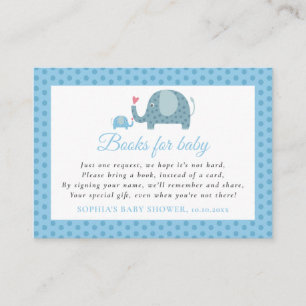 Polka Dot Elephant and Baby Books for Baby Request Enclosure Card