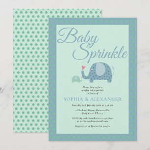 Polka Dot Elephants Couples Baby Shower Invitation