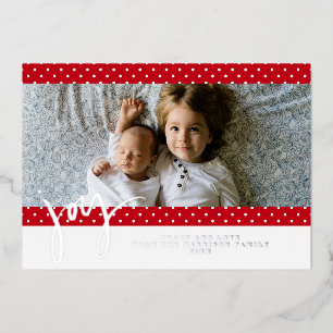 Polka Dot Farmhouse Red White Christmas Photo