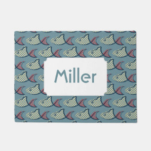 Polka Dot Fish Pattern   Add Your Name Doormat
