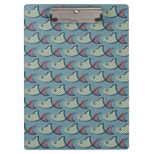 Polka Dot Fish Pattern Clipboard