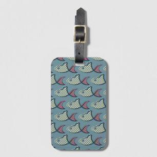 Polka Dot Fish Pattern Luggage Tag