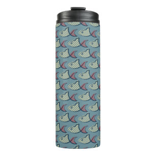 Polka Dot Fish Pattern Thermal Tumbler