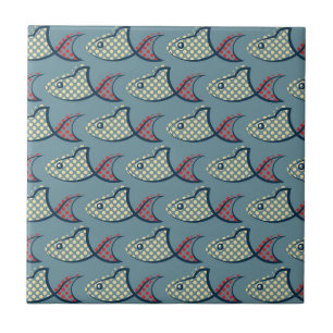 Polka Dot Fish Pattern Tile