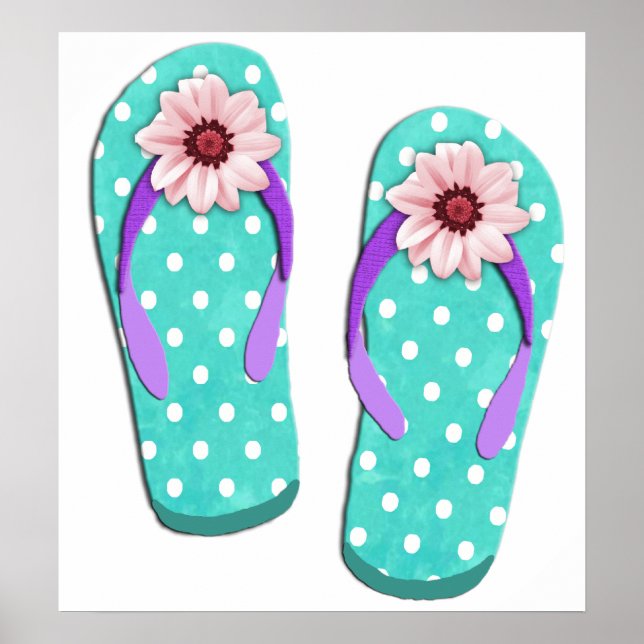 Polka Dot Flip Flops Poster (Front)