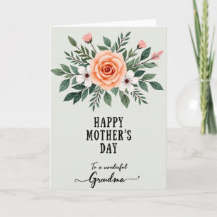 Polka Dot Floral Grandma Card