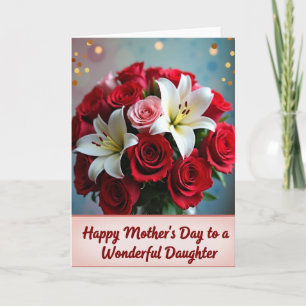 Polka Dot Floral Roses Lovely Card