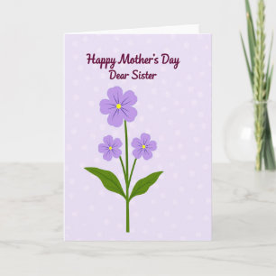 Polka Dot Floral Sister Card