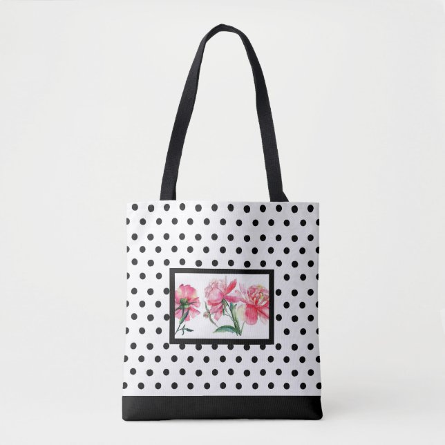 Polka dot floral tote (Front)