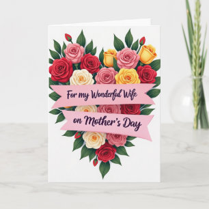 Polka Dot Floral Wife Mothers Day Card