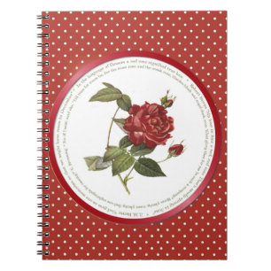 Polka Dot Flower Meanings - Red Rose Notebook