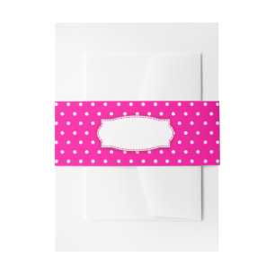 Polka dot flower pink belly band invitation belly band
