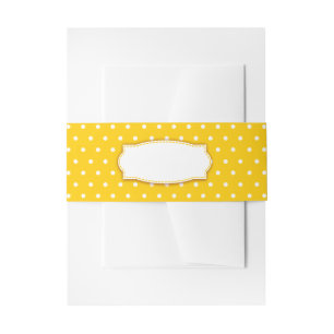Polka dot flower yellow belly band invitation belly band