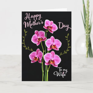 Polka Dot Fuchsia Floral Card
