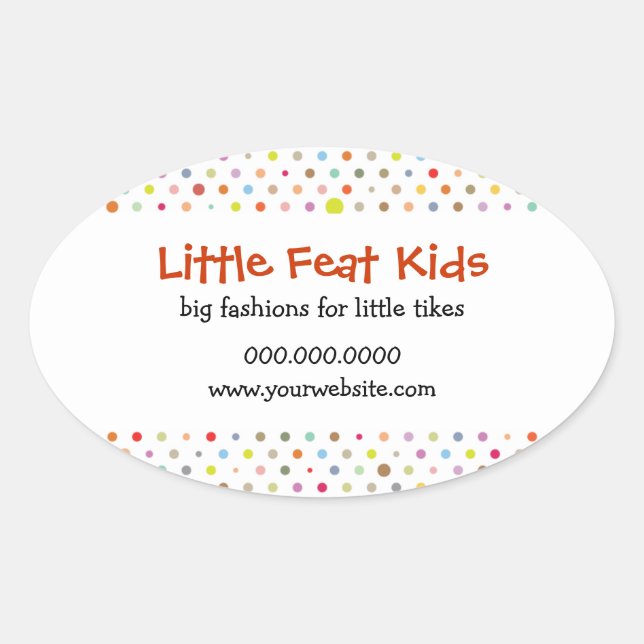 Polka Dot Fun Oval Sticker (Front)