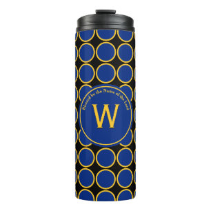 POLKA DOT Geometric Circle Customised Monogram Thermal Tumbler