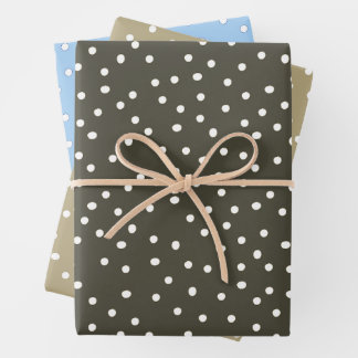 Polka Dot Gift Wrap, Cargo Green, Sand, Blue Wrapping Paper Sheet