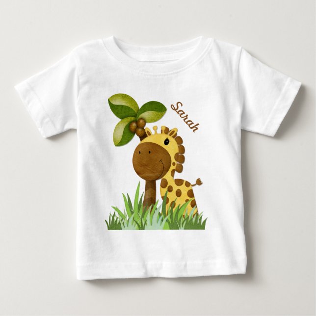 Polka Dot Giraffe Baby T-Shirt (Front)