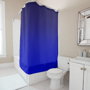 Polka dot gradient navy black colours dark print shower curtain