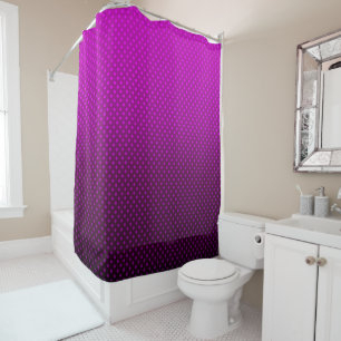 Polka dot gradient purple black colors dark print shower curtain