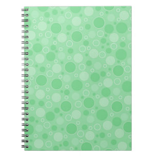 Polka dot green tones retro sixties notebook