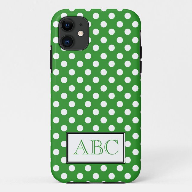 Polka Dot Green & White iPhone 5 Case (Back)