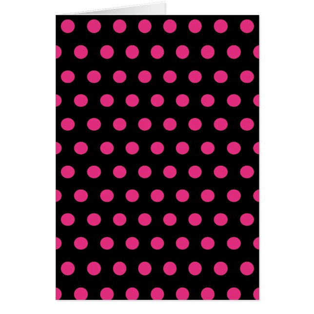 Polka Dot Greeting Card (Black & Neon Pink) (Front)