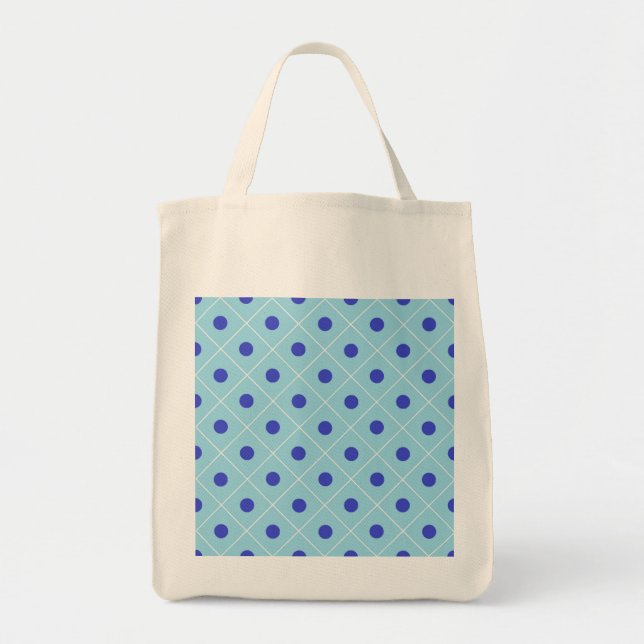 Polka Dot Grocery Tote Bag (Front)