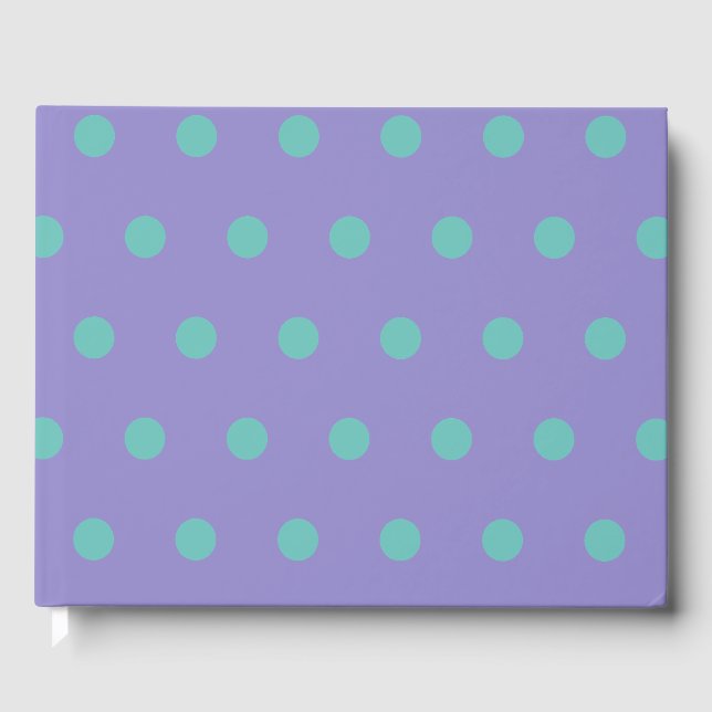 Polka Dot Guest Book (Lavender & Aqua) (Front)
