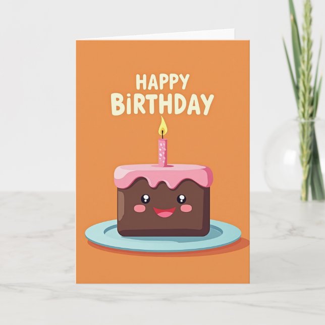 Polka Dot Happy Cake Card (Front)