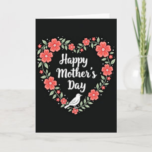 Polka Dot Heart Floral Card