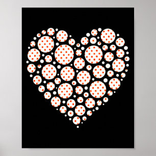 Polka dot heart - love pattern art poster