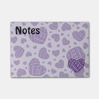 Polka Dot Heart Shaped Balls of Yarn (Purple #2) Post-it Notes