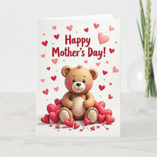 Polka Dot Hearts Love Card