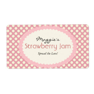 Polka Dot Jam Jar Labels, Custom