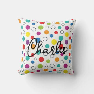 Polka-Dot Kids Throw Pillow