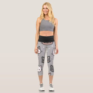 Polka Dot Kitty Capri Leggings