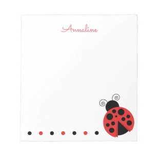 Polka Dot Ladybug Personalised Notepad
